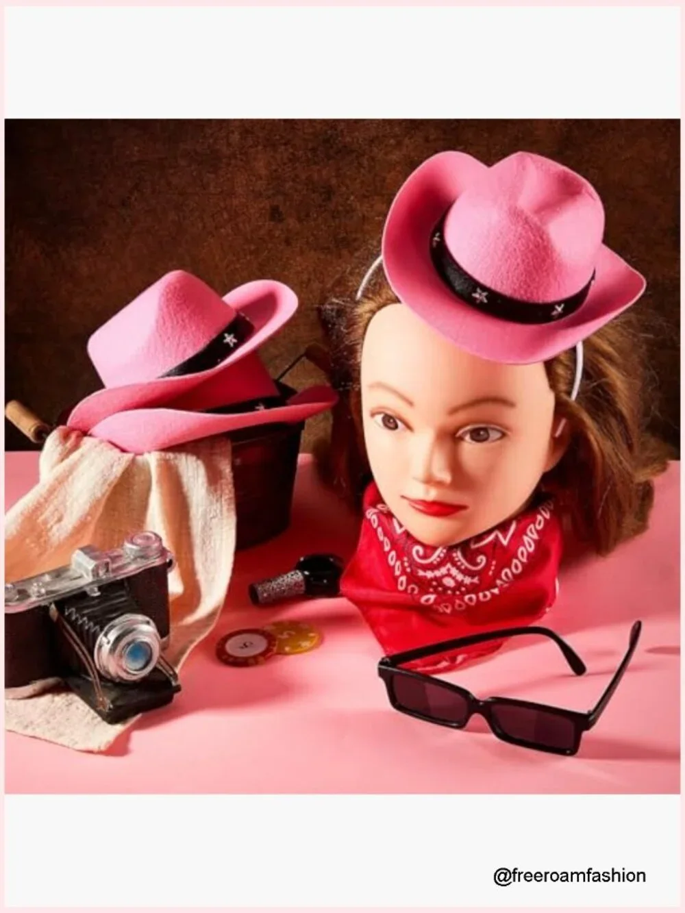 Set of 3 Detachable Cowgirl Hat Headbands Mini Cowboy Costume Hair Accessory